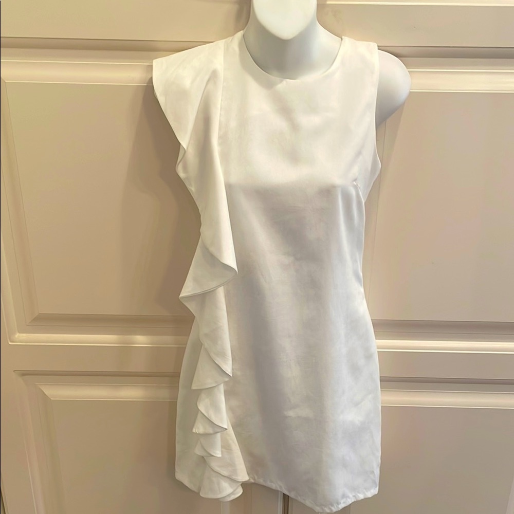 Julie Brown white Reina ruffle dress sz 0